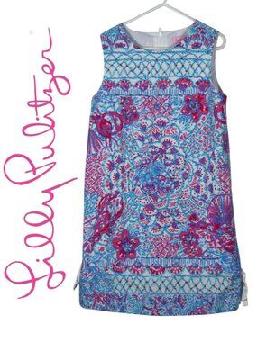 Lilly Pulitzer Girls Sleeveless Tropical Print Dress Size 8